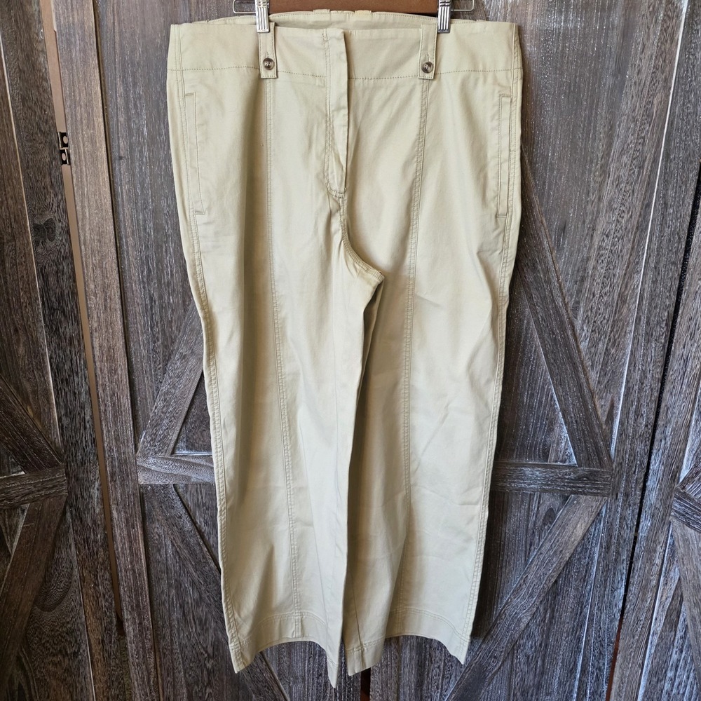 Chicos Pants Women's Size 3R (US Size‎ 16R) Beige High Waist Wide Leg Chinos
